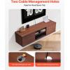 imageVEVOR Floating TV Stand 60quot Wall Mount Entertainment Center with Adjustable Shelf ampamp Sliding Doors 2 Tiers Floating TV Shelf with Storage Cabinet for DVD Player Cable Box Game Console Walnut