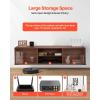 imageVEVOR Floating TV Stand 60quot Wall Mount Entertainment Center with Adjustable Shelf ampamp Sliding Doors 2 Tiers Floating TV Shelf with Storage Cabinet for DVD Player Cable Box Game Console Walnut