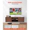 imageVEVOR Floating TV Stand 60quot Wall Mount Entertainment Center with Adjustable Shelf ampamp Sliding Doors 2 Tiers Floating TV Shelf with Storage Cabinet for DVD Player Cable Box Game Console Walnut