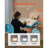 imageVEVOR Kids Study Chair and Desk Set Study Desk and Chair for Kids with Table Lamp Adjustable Height ampamp 040 Tilted Desktop Kids Desk and Chair Children Study Table for Bedroom ampamp Study Room GreyBlue