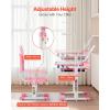 imageVEVOR Kids Study Chair and Desk Set Study Desk and Chair for Kids with Table Lamp Adjustable Height ampamp 040 Tilted Desktop Kids Desk and Chair Children Study Table for Bedroom ampamp Study Room GreyPink