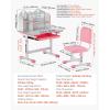 imageVEVOR Kids Study Chair and Desk Set Study Desk and Chair for Kids with Table Lamp Adjustable Height ampamp 040 Tilted Desktop Kids Desk and Chair Children Study Table for Bedroom ampamp Study Room GreyPink