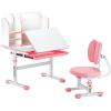 imageVEVOR Kids Study Chair and Desk Set Study Desk and Chair for Kids with Table Lamp Adjustable Height ampamp 040 Tilted Desktop Kids Desk and Chair Children Study Table for Bedroom ampamp Study Room GreyPink