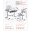 imageVEVOR Kids Study Chair and Desk Set Study Desk and Chair for Kids with Table Lamp Adjustable Height ampamp 040 Tilted Desktop Kids Desk and Chair Children Study Table for Bedroom ampamp Study Room GreyGrey