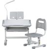 imageVEVOR Kids Study Chair and Desk Set Study Desk and Chair for Kids with Table Lamp Adjustable Height ampamp 040 Tilted Desktop Kids Desk and Chair Children Study Table for Bedroom ampamp Study Room GreyGrey