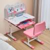 imageVEVOR Kids Study Chair and Desk Set Study Desk and Chair for Kids with Table Lamp Adjustable Height ampamp 040 Tilted Desktop Kids Desk and Chair Children Study Table for Bedroom ampamp Study Room GreyPink