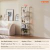 imageVEVOR Ladder Shelf 5Tier Bookshelf 24x118in Open WallMounted Ladder Shelf with Metal FrameStorage Rack Sundries Holder for Kitchen Bedroom Bathroom Living Room BlackWhitegold
