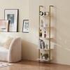 imageVEVOR Ladder Shelf 5Tier Bookshelf 24x118in Open WallMounted Ladder Shelf with Metal FrameStorage Rack Sundries Holder for Kitchen Bedroom Bathroom Living Room BlackWhitegold