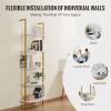 imageVEVOR Ladder Shelf 5Tier Bookshelf 24x118in Open WallMounted Ladder Shelf with Metal FrameStorage Rack Sundries Holder for Kitchen Bedroom Bathroom Living Room BlackWhitegold