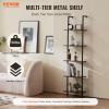 imageVEVOR Ladder Shelf 5Tier Bookshelf 24x118in Open WallMounted Ladder Shelf with Metal FrameStorage Rack Sundries Holder for Kitchen Bedroom Bathroom Living Room BlackBlack