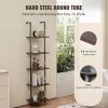 imageVEVOR Ladder Shelf 5Tier Bookshelf 24x118in Open WallMounted Ladder Shelf with Metal FrameStorage Rack Sundries Holder for Kitchen Bedroom Bathroom Living Room BlackBlack