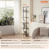 imageVEVOR Ladder Shelf 5Tier Bookshelf 24x118in Open WallMounted Ladder Shelf with Metal FrameStorage Rack Sundries Holder for Kitchen Bedroom Bathroom Living Room BlackBlack