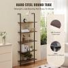 imageVEVOR Ladder Shelf 5Tier Bookshelf 24x118in Open WallMounted Ladder Shelf with Metal FrameStorage Rack Sundries Holder for Kitchen Bedroom Bathroom Living Room BlackBlack