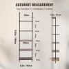 imageVEVOR Ladder Shelf 5Tier Bookshelf 24x118in Open WallMounted Ladder Shelf with Metal FrameStorage Rack Sundries Holder for Kitchen Bedroom Bathroom Living Room BlackBlack