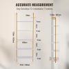 imageVEVOR Ladder Shelf 5Tier Bookshelf 24x118in Open WallMounted Ladder Shelf with Metal FrameStorage Rack Sundries Holder for Kitchen Bedroom Bathroom Living Room BlackWhitegold