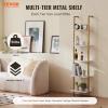 imageVEVOR Ladder Shelf 5Tier Bookshelf 24x118in Open WallMounted Ladder Shelf with Metal FrameStorage Rack Sundries Holder for Kitchen Bedroom Bathroom Living Room BlackWhitegold