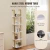 imageVEVOR Ladder Shelf 5Tier Bookshelf 24x118in Open WallMounted Ladder Shelf with Metal FrameStorage Rack Sundries Holder for Kitchen Bedroom Bathroom Living Room BlackWhitegold