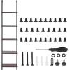 imageVEVOR Ladder Shelf 5Tier Bookshelf 24x118in Open WallMounted Ladder Shelf with Metal FrameStorage Rack Sundries Holder for Kitchen Bedroom Bathroom Living Room BlackBlack