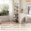 imageVEVOR Ladder Shelf 5Tier Bookshelf 24x118in Open WallMounted Ladder Shelf with Metal FrameStorage Rack Sundries Holder for Kitchen Bedroom Bathroom Living Room BlackBlack