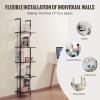 imageVEVOR Ladder Shelf 5Tier Bookshelf 24x118in Open WallMounted Ladder Shelf with Metal FrameStorage Rack Sundries Holder for Kitchen Bedroom Bathroom Living Room BlackBlack
