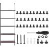 imageVEVOR Ladder Shelf 5Tier Bookshelf 24x118in Open WallMounted Ladder Shelf with Metal FrameStorage Rack Sundries Holder for Kitchen Bedroom Bathroom Living Room BlackBlack