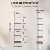 imageVEVOR Ladder Shelf 5Tier Bookshelf 24x118in Open WallMounted Ladder Shelf with Metal FrameStorage Rack Sundries Holder for Kitchen Bedroom Bathroom Living Room BlackBlack