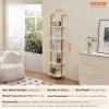 imageVEVOR Ladder Shelf 5Tier Bookshelf 24x118in Open WallMounted Ladder Shelf with Metal FrameStorage Rack Sundries Holder for Kitchen Bedroom Bathroom Living Room BlackWhitegold