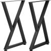 imageVEVOR Metal Table Legs 28x18 inch Desk Legs Set of 2 Heavy Duty Bench Legs Z Shape Metal Furniture Legs Wrought Iron Coffee Table Legs Home DIY for Dining Table wRubber Floor Protectors Matte28x18 inch
