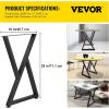 imageVEVOR Metal Table Legs 28x18 inch Desk Legs Set of 2 Heavy Duty Bench Legs Z Shape Metal Furniture Legs Wrought Iron Coffee Table Legs Home DIY for Dining Table wRubber Floor Protectors Matte28x18 inch
