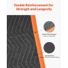imageVEVOR Moving Blankets 80quot x 72quot 35 lbsdz Weight 12 Packs Professional NonWoven ampamp Recycled Cotton Packing Blanket Heavy Duty Mover Pads for Protecting Furniture Floors Appliances BlueOrangeBlack Side  Dark Blue Side  Orange Edges