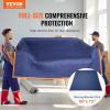 imageVEVOR Moving Blankets 80quot x 72quot 35 lbsdz Weight 12 Packs Professional NonWoven ampamp Recycled Cotton Packing Blanket Heavy Duty Mover Pads for Protecting Furniture Floors Appliances BlueOrangeBlueOrange