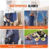 imageVEVOR Moving Blankets 80quot x 72quot 35 lbsdz Weight 12 Packs Professional NonWoven ampamp Recycled Cotton Packing Blanket Heavy Duty Mover Pads for Protecting Furniture Floors Appliances BlueOrangeBlueOrange