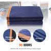 imageVEVOR Moving Blankets 80quot x 72quot 35 lbsdz Weight 12 Packs Professional NonWoven ampamp Recycled Cotton Packing Blanket Heavy Duty Mover Pads for Protecting Furniture Floors Appliances BlueOrangeBlueOrange