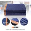 imageVEVOR Moving Blankets 80quot x 72quot 35 lbsdz Weight 12 Packs Professional NonWoven ampamp Recycled Cotton Packing Blanket Heavy Duty Mover Pads for Protecting Furniture Floors Appliances BlueOrangeBlueOrange