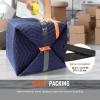imageVEVOR Moving Blankets 80quot x 72quot 35 lbsdz Weight 12 Packs Professional NonWoven ampamp Recycled Cotton Packing Blanket Heavy Duty Mover Pads for Protecting Furniture Floors Appliances BlueOrangeBlueOrange