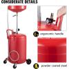 imageVEVOR Oil Drain Container 20 Gallon Waste Oil Drain Tank Portable Oil Lift Drain Pan Air Operated Drainer Fluid Fuel Drainage Adjustable Funnel Height with Pressure Regulating Valve ampamp Wheelwith Pressure Valve