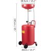 imageVEVOR Oil Drain Container 20 Gallon Waste Oil Drain Tank Portable Oil Lift Drain Pan Air Operated Drainer Fluid Fuel Drainage Adjustable Funnel Height with Pressure Regulating Valve ampamp Wheelwith Pressure Valve