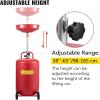 imageVEVOR Oil Drain Container 20 Gallon Waste Oil Drain Tank Portable Oil Lift Drain Pan Air Operated Drainer Fluid Fuel Drainage Adjustable Funnel Height with Pressure Regulating Valve ampamp Wheelwith Pressure Valve