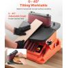 imageVEVOR Oscillating Spindle Sander 2400RPM Benchtop Spindle Sander with 6 Sleeves 12quot3quot 58quot Stroke ampamp 154 x 163inch Wide Worktable for Furniture Finishing Crafts Sanding DIY Woodworking24x386
