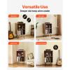 imageVEVOR Record Player Stand 3 Tiers Turntable Stand with Record Storage Vinyl Record Storage Cabinet with Metal Legs for Bedroom Living Room Brown