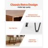 imageVEVOR Record Player Stand 3 Tiers Turntable Stand with Record Storage Vinyl Record Storage Cabinet with Metal Legs for Bedroom Living Room Brown