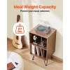 imageVEVOR Record Player Stand 3 Tiers Turntable Stand with Record Storage Vinyl Record Storage Cabinet with Metal Legs for Bedroom Living Room Brown