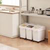 imageVEVOR Rice Storage Container 45Gallon20L x2 Capacity Large Dog Food Dispenser Bin Kitchen Ingredient Grain Cereal Flour Bin Pet food Containers with Wheels 2 Measuring Cups Airtight Lid 2 Pack52 Gallon3