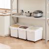 imageVEVOR Rice Storage Container 45Gallon20L x2 Capacity Large Dog Food Dispenser Bin Kitchen Ingredient Grain Cereal Flour Bin Pet food Containers with Wheels 2 Measuring Cups Airtight Lid 2 Pack105 Gallon 3 Set