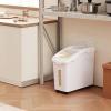 imageVEVOR Rice Storage Container 45Gallon20L x2 Capacity Large Dog Food Dispenser Bin Kitchen Ingredient Grain Cereal Flour Bin Pet food Containers with Wheels 2 Measuring Cups Airtight Lid 2 Pack114 Gallon