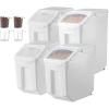 imageVEVOR Rice Storage Container 45Gallon20L x2 Capacity Large Dog Food Dispenser Bin Kitchen Ingredient Grain Cereal Flour Bin Pet food Containers with Wheels 2 Measuring Cups Airtight Lid 2 Pack45 Gallon235Gallon2