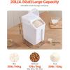 imageVEVOR Rice Storage Container 45Gallon20L x2 Capacity Large Dog Food Dispenser Bin Kitchen Ingredient Grain Cereal Flour Bin Pet food Containers with Wheels 2 Measuring Cups Airtight Lid 2 Pack45 Gallon1
