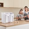 imageVEVOR Rice Storage Container 45Gallon20L x2 Capacity Large Dog Food Dispenser Bin Kitchen Ingredient Grain Cereal Flour Bin Pet food Containers with Wheels 2 Measuring Cups Airtight Lid 2 Pack45 Gallon2