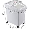imageVEVOR Rice Storage Container 45Gallon20L x2 Capacity Large Dog Food Dispenser Bin Kitchen Ingredient Grain Cereal Flour Bin Pet food Containers with Wheels 2 Measuring Cups Airtight Lid 2 Pack52 Gallon3