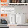 imageVEVOR Rice Storage Container 45Gallon20L x2 Capacity Large Dog Food Dispenser Bin Kitchen Ingredient Grain Cereal Flour Bin Pet food Containers with Wheels 2 Measuring Cups Airtight Lid 2 Pack35 Gallon2
